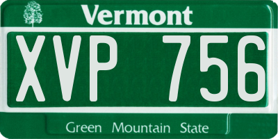 VT license plate XVP756