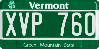 VT license plate XVP760
