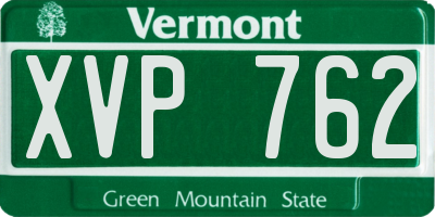 VT license plate XVP762