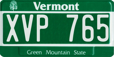 VT license plate XVP765