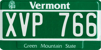VT license plate XVP766