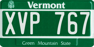 VT license plate XVP767