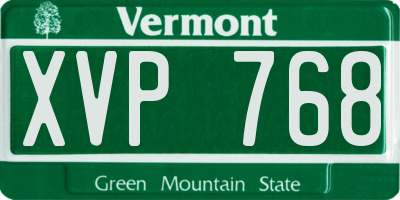 VT license plate XVP768