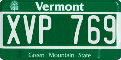 VT license plate XVP769