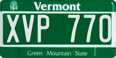 VT license plate XVP770