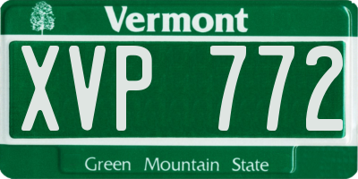 VT license plate XVP772