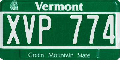 VT license plate XVP774