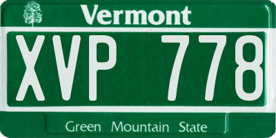 VT license plate XVP778