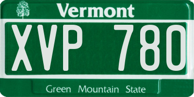 VT license plate XVP780