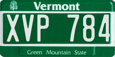 VT license plate XVP784