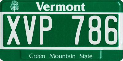 VT license plate XVP786