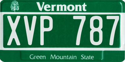 VT license plate XVP787