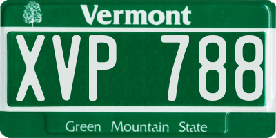VT license plate XVP788