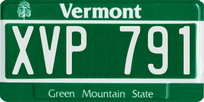 VT license plate XVP791