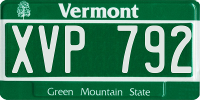 VT license plate XVP792