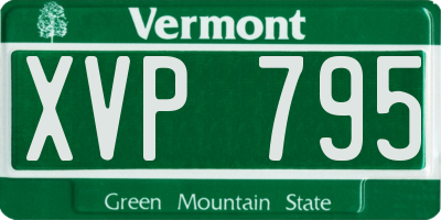 VT license plate XVP795