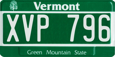 VT license plate XVP796