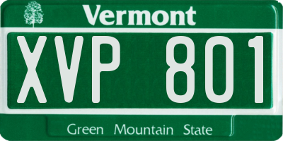 VT license plate XVP801