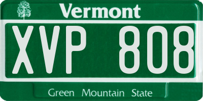 VT license plate XVP808