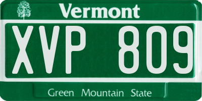 VT license plate XVP809