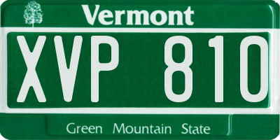 VT license plate XVP810