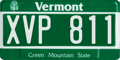 VT license plate XVP811