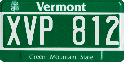VT license plate XVP812