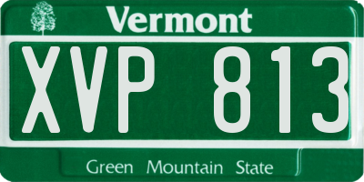 VT license plate XVP813