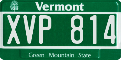 VT license plate XVP814