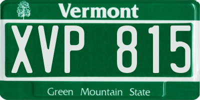 VT license plate XVP815