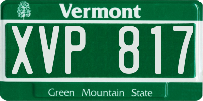 VT license plate XVP817