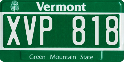 VT license plate XVP818