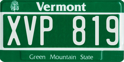 VT license plate XVP819