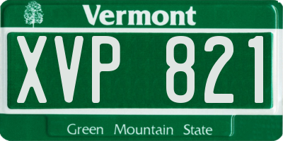 VT license plate XVP821