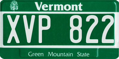 VT license plate XVP822