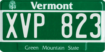 VT license plate XVP823