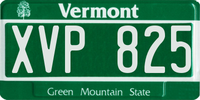 VT license plate XVP825