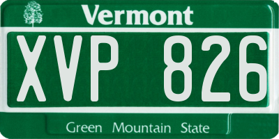 VT license plate XVP826