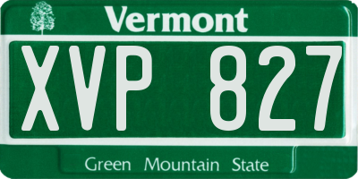 VT license plate XVP827