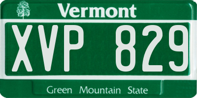 VT license plate XVP829