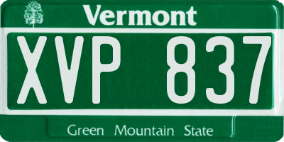 VT license plate XVP837