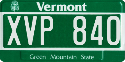 VT license plate XVP840