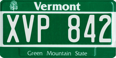 VT license plate XVP842