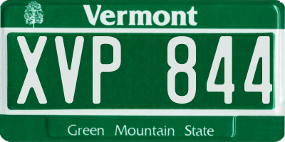VT license plate XVP844