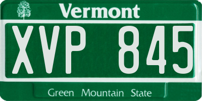 VT license plate XVP845