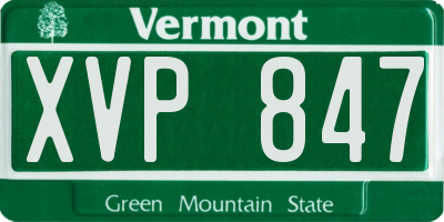 VT license plate XVP847