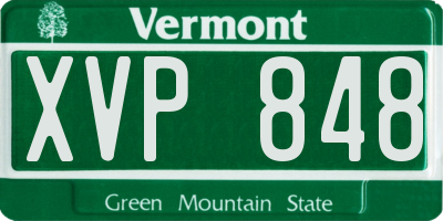 VT license plate XVP848