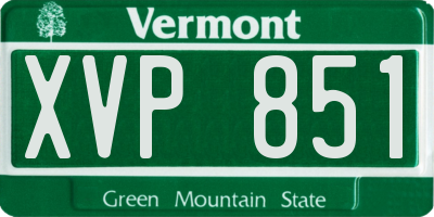 VT license plate XVP851