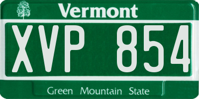 VT license plate XVP854
