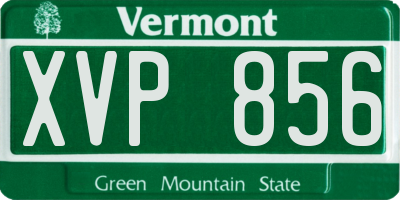 VT license plate XVP856